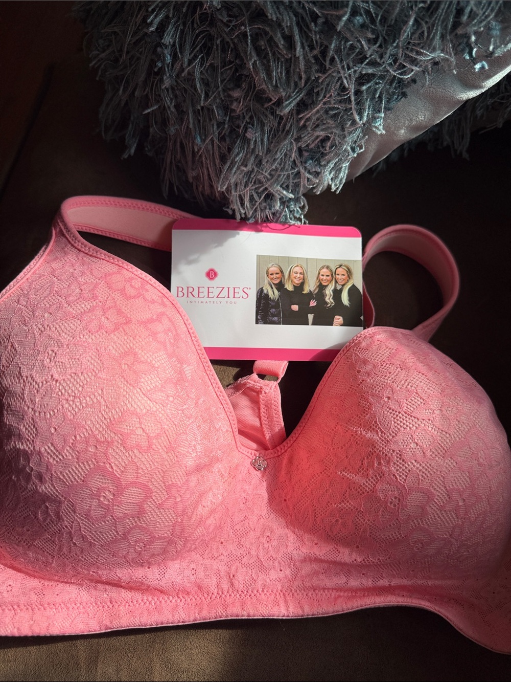 Breezies Pink Lace Wireless T-Shirt Bra